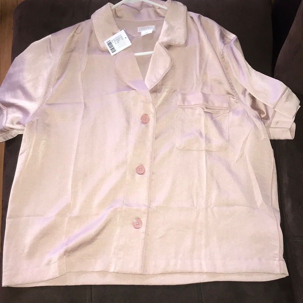 Urban outfitters Satin Button Up Blouse